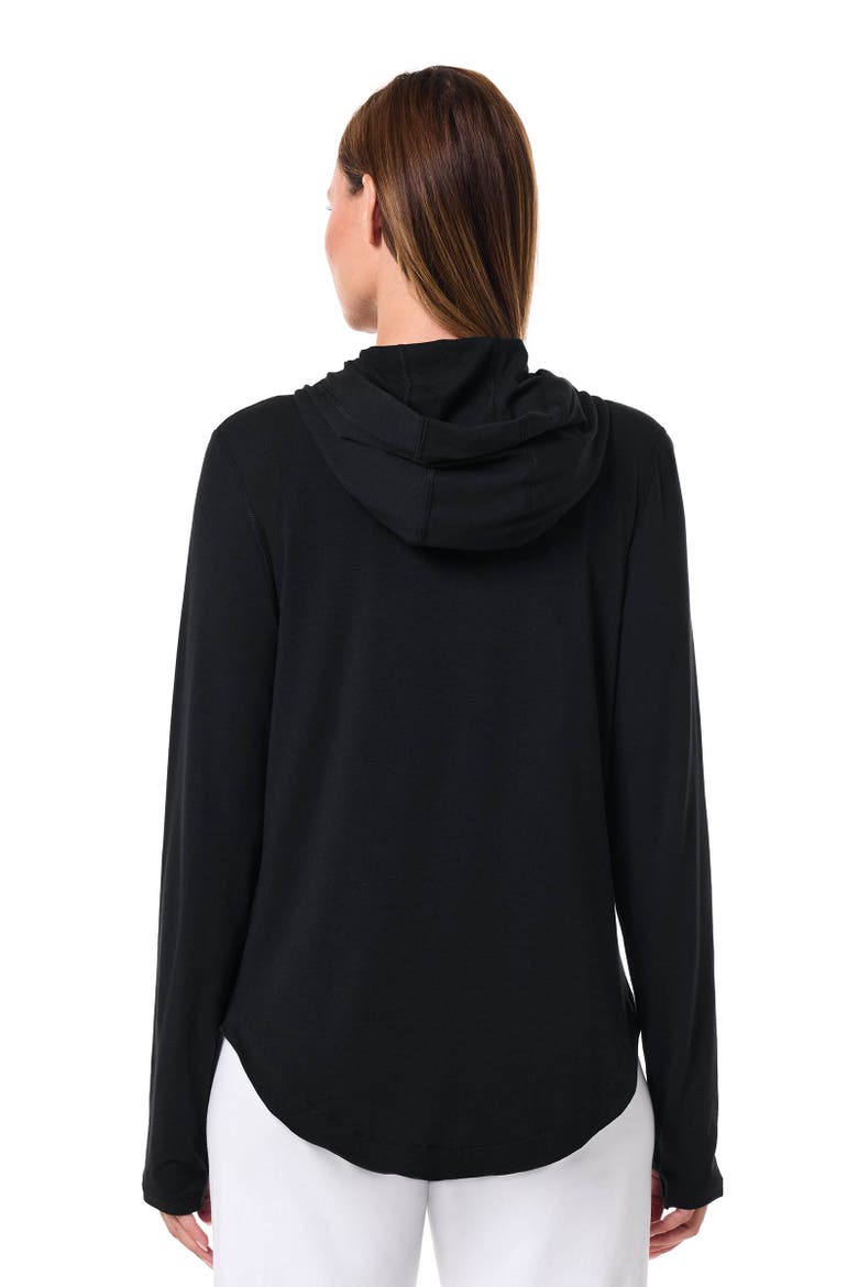 Women's LumaLeo Zip-Up Hoodie, UPF 50+ Sun Protection, Alternate, color, Black