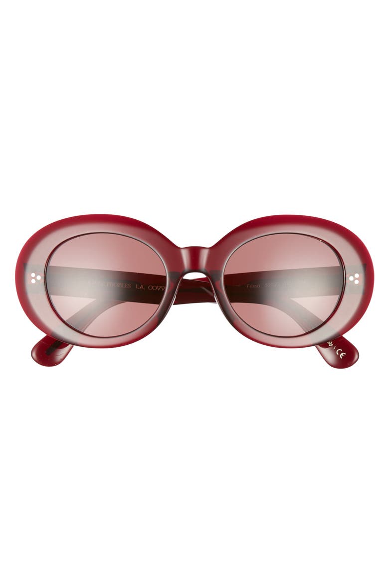 Erissa 52mm Round Sunglasses, Alternate, color, DEEP BURGUNDY/ DARK VIOLET