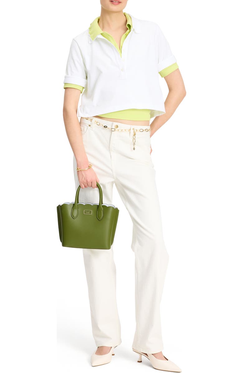 Kate Spade New York suite scallop crossgrain leather crossbody bag, Alternate, color,