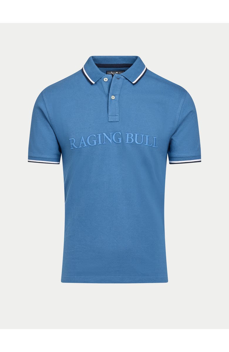 Raging Bull Short Sleeve Embroidery Pique Polo, Alternate, color, Denim Blue