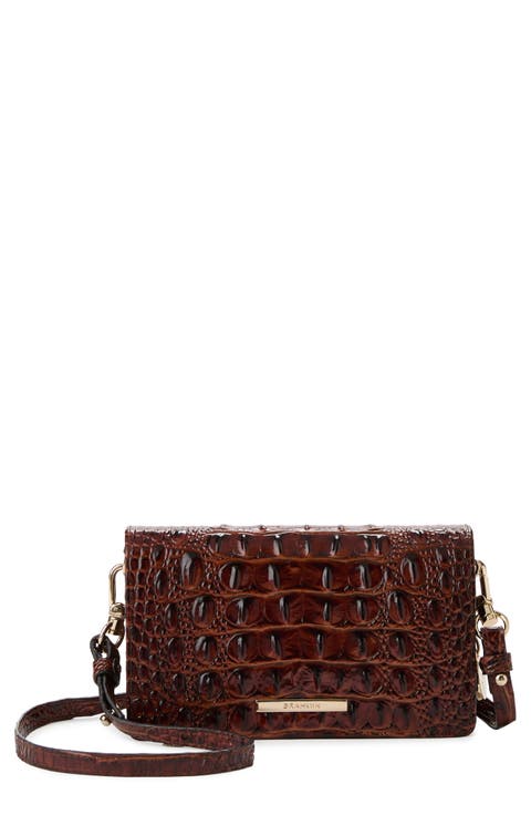 Minuette Croc Embossed Leather Crossbody Bag