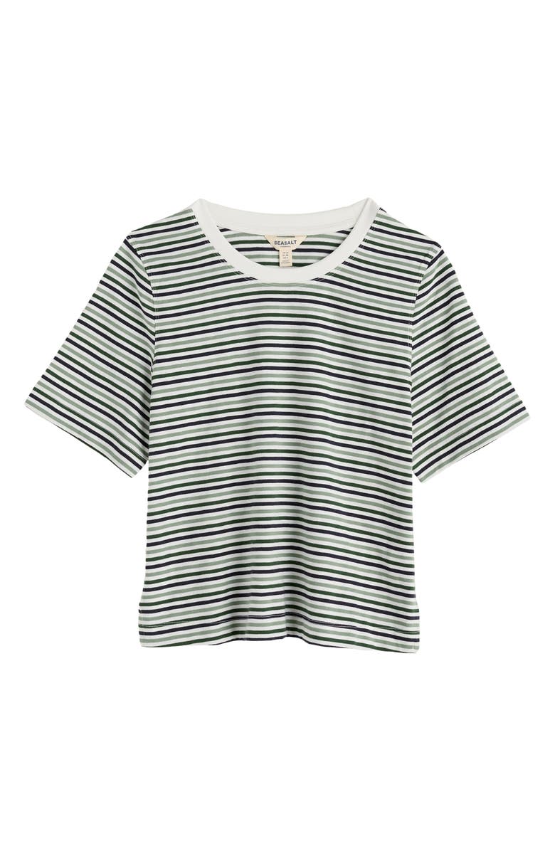 Seasalt Cornwall Copseland Stripe Organic Cotton T-Shirt, Main, color, Pellitras Treetop