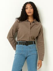 Single Stitch Corduroy Button-Up Shirt