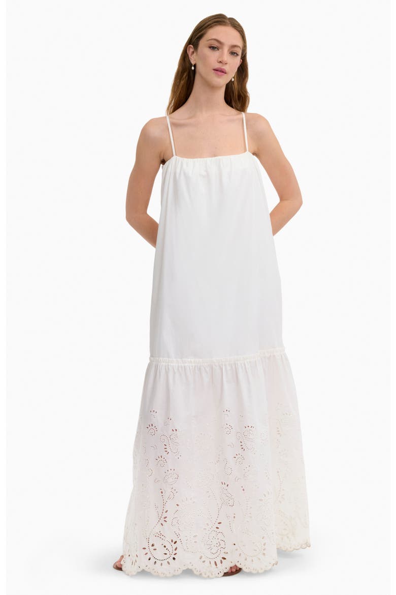 Brielle Poplin Eyelet Dress, Main, color, Ivory