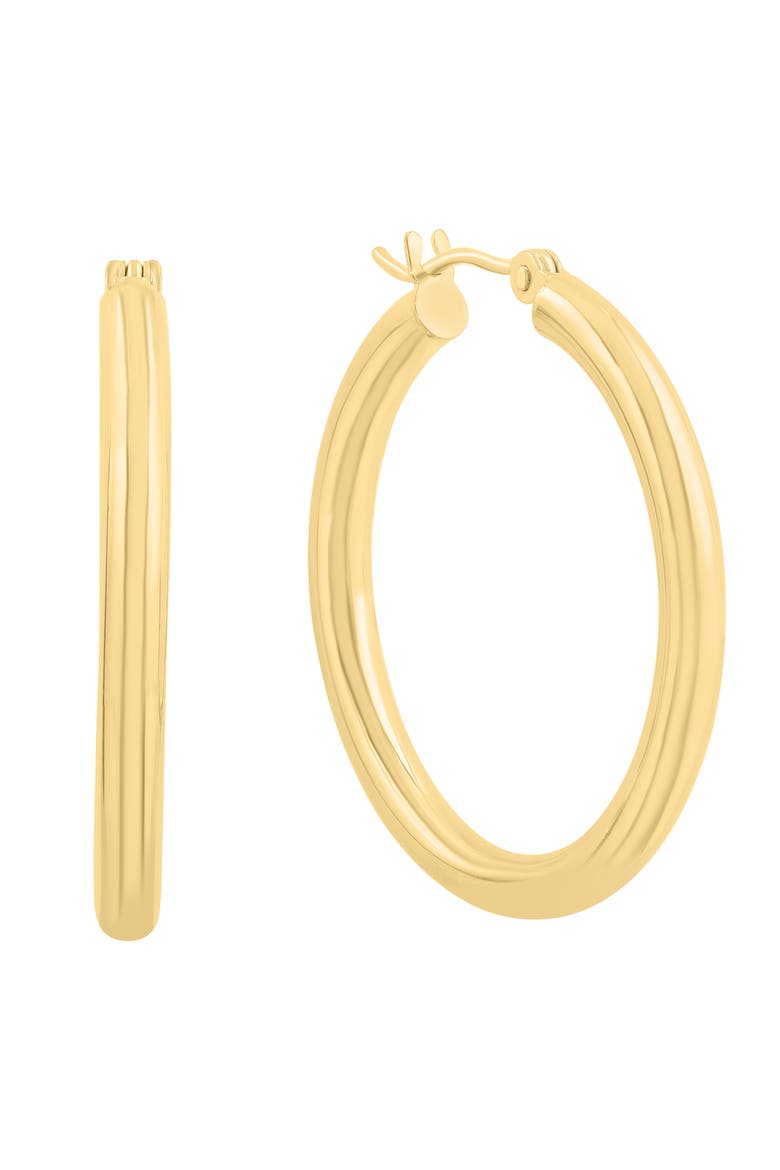 14K Yellow Gold Classic Gold Hoop Earrings, Main, color, Metallic Gold