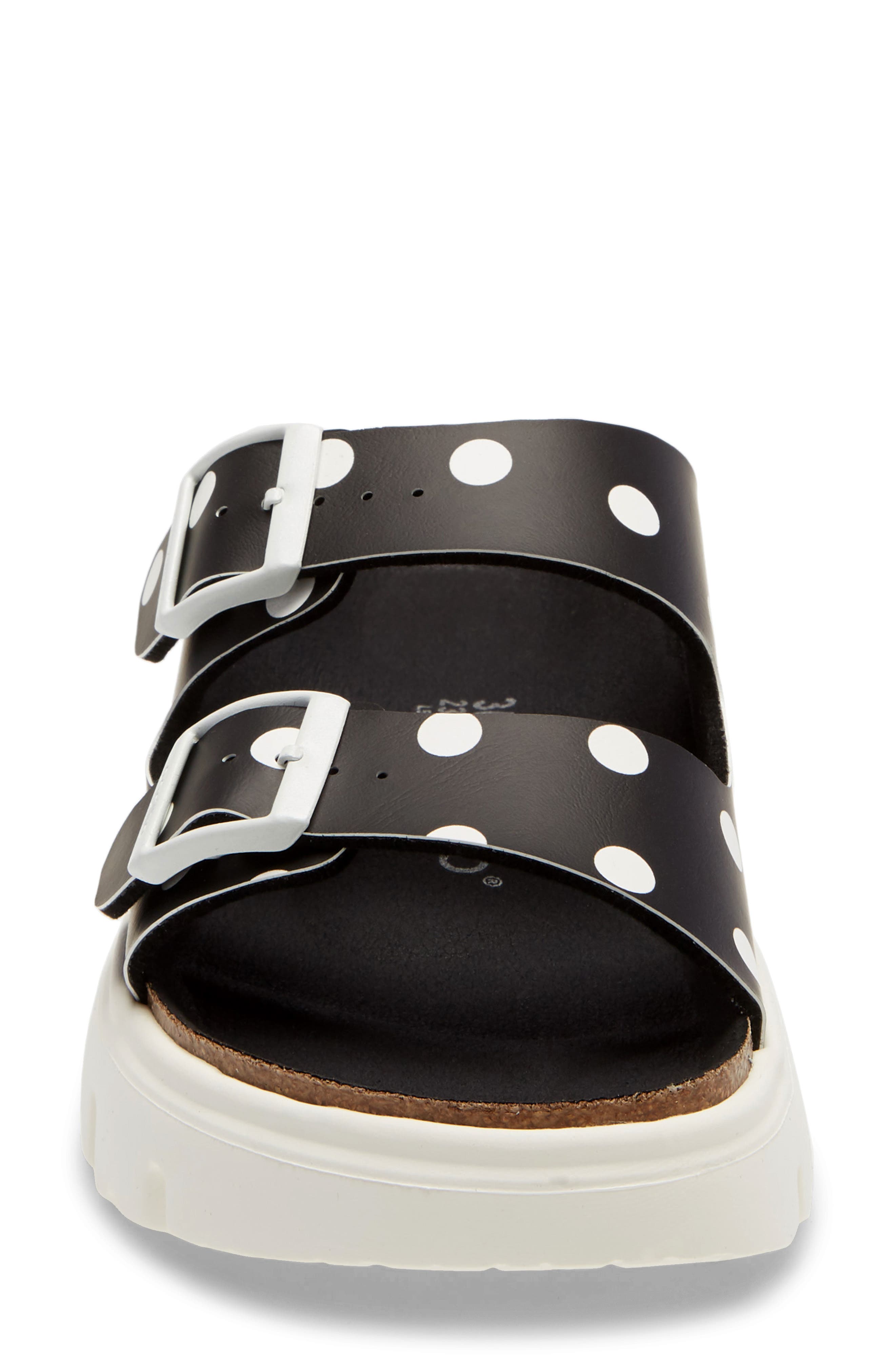 Papillio by Birkenstock Arizona Slide Sandal, Alternate, color, BLACK/ WHITE DOTS