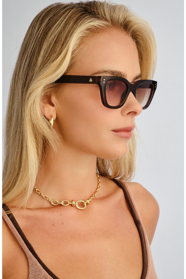 Nightglow Cat Eye Sunglasses, Alternate, color, CHESTNUT