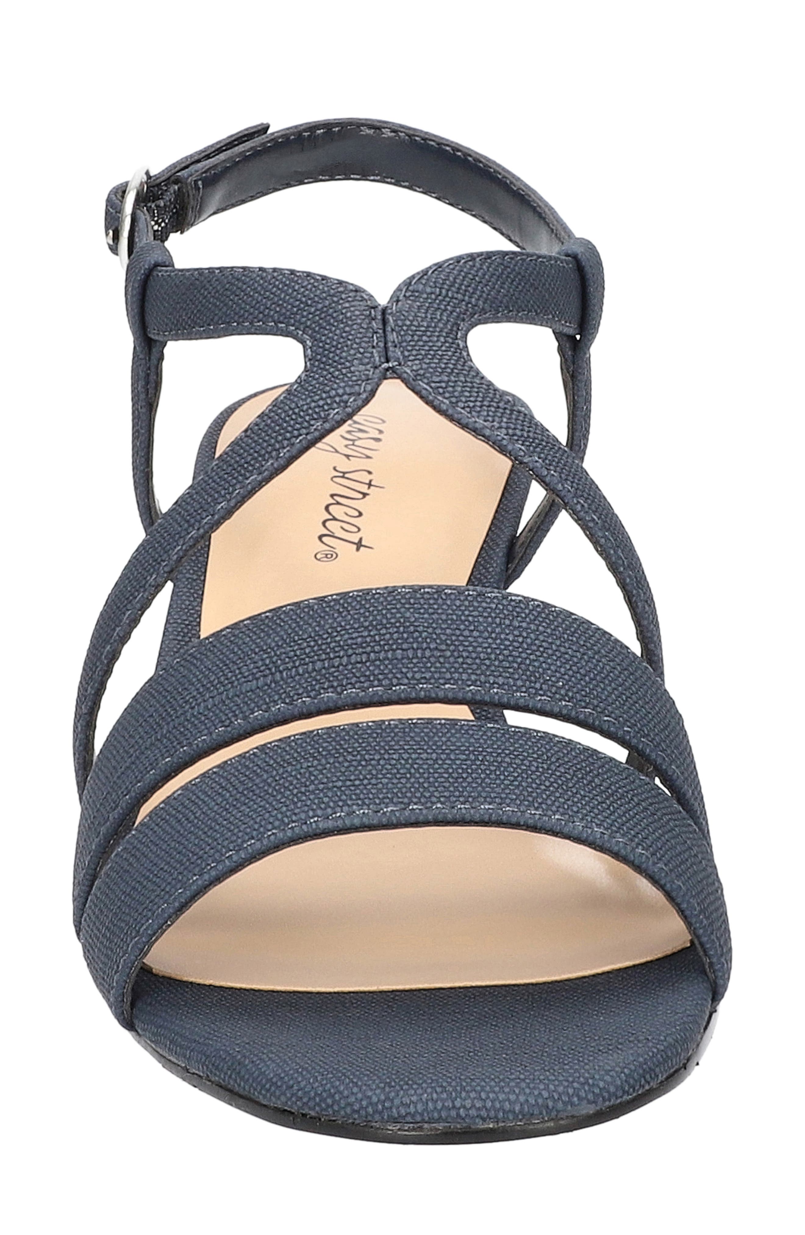 Blissful Ankle Strap Sandal, Alternate, color, NAVY LINEN