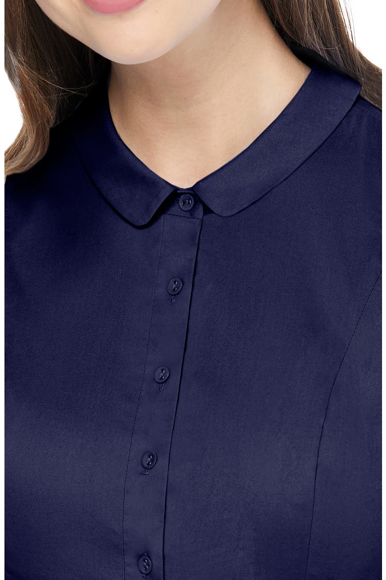 Rose Sleeveless Stretch Cotton Poplin Shirtdress, Alternate, color, NAVY