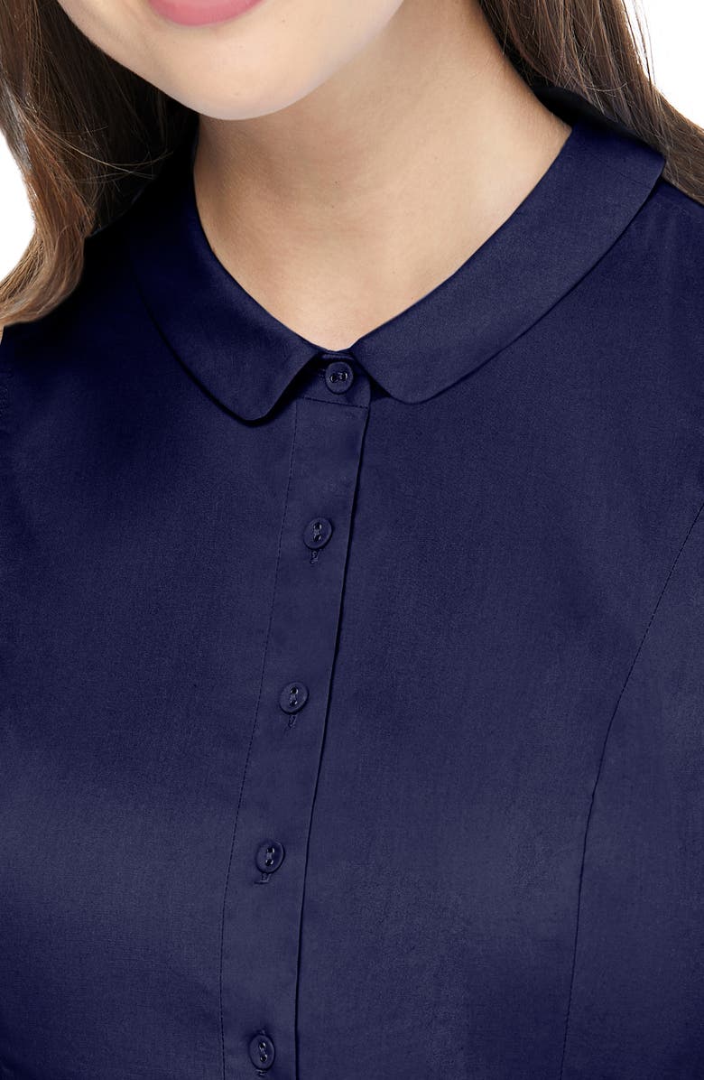 Gal Meets Glam Collection Rose Sleeveless Stretch Cotton Poplin Shirtdress, Alternate, color, 