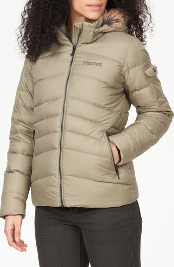 Marmot Ithaca 700 Fill Power Down Hooded Jacket with Faux Marmot Ithaca 700 Fill Power Down Hooded Jacket with Faux
