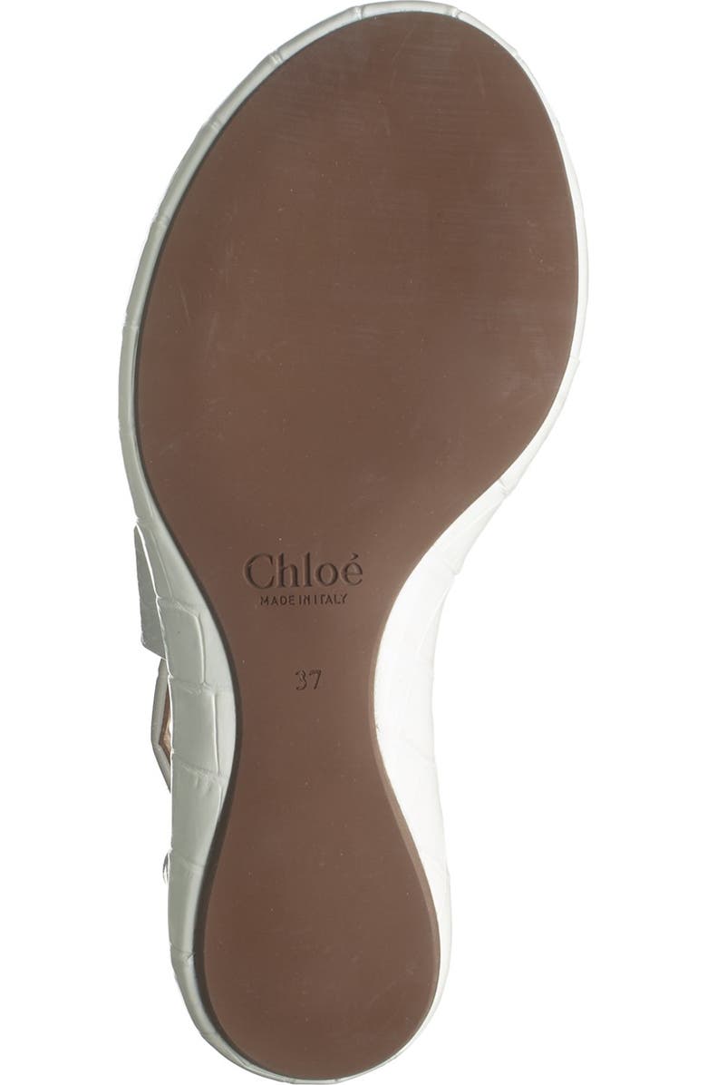 Chloé Wave Croc Embossed Leather Platform Sandal, Alternate, color,
