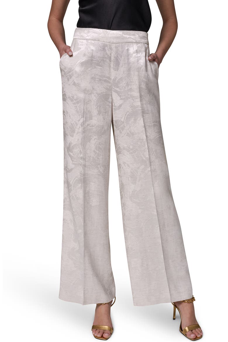 Metallic Jacquard Pants, Main, color, LIGHT FLAX