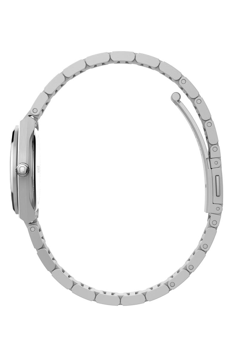 Timex<sup>®</sup> Q Timex<sup>®</sup> Continental Mini 24mm Stainless Steel Bracelet Watch, Alternate, color, Silver-Tone/ White