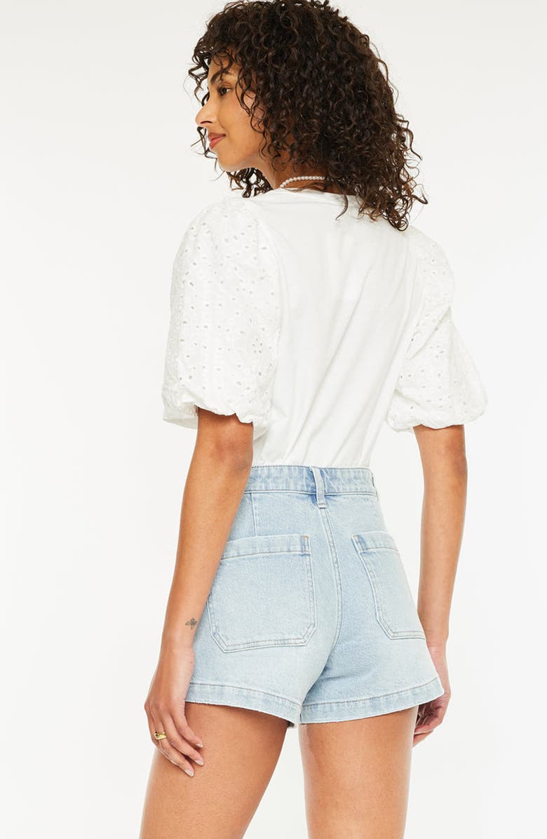 KanCan Jen High Rise Trouser Shorts, Alternate, color, Light Wash