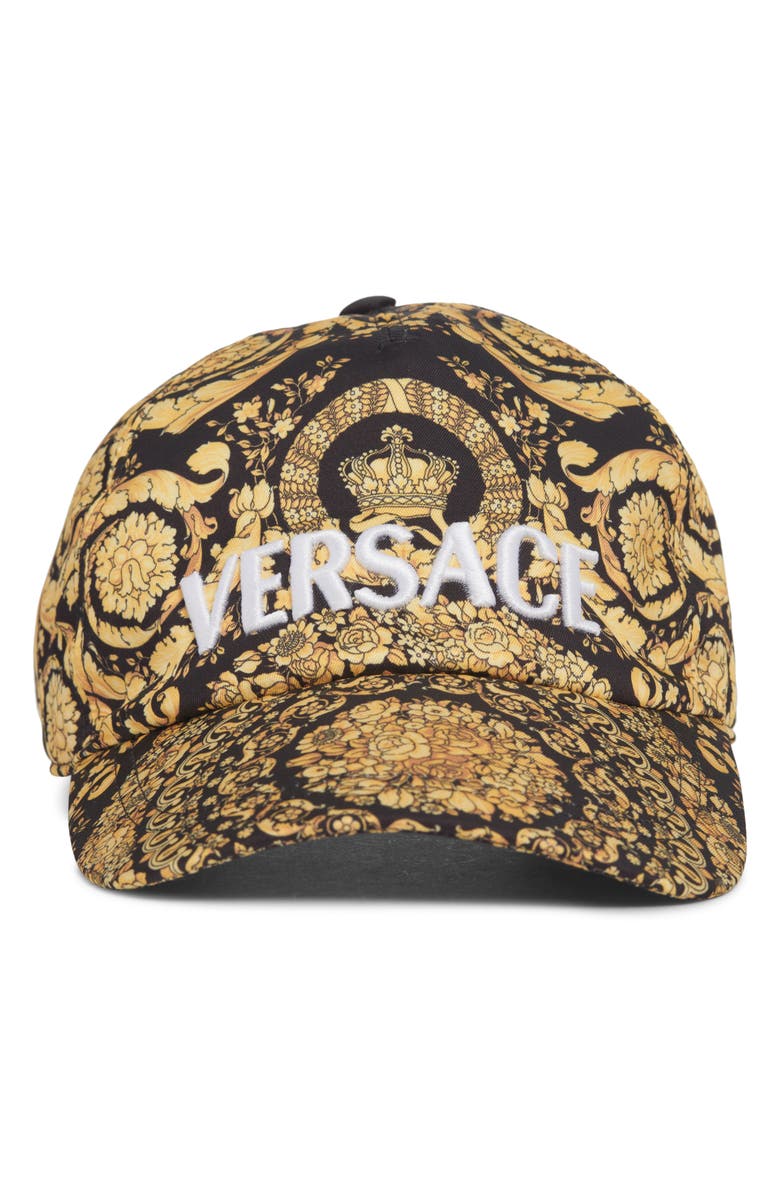 Versace Baroque Print Twill Baseball Cap, Alternate, color, 