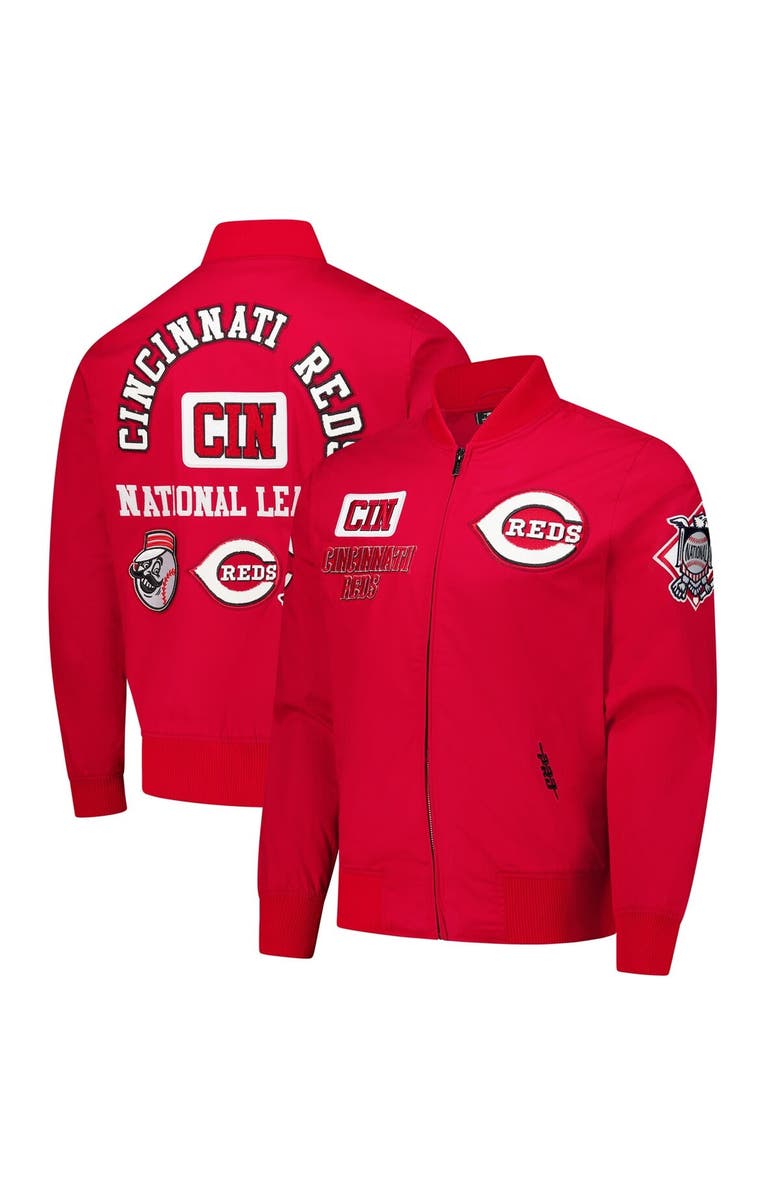 PRO STANDARD Men's Pro Standard Red Cincinnati Reds Area Code Twill Full-Zip Jacket, Main, color, Red