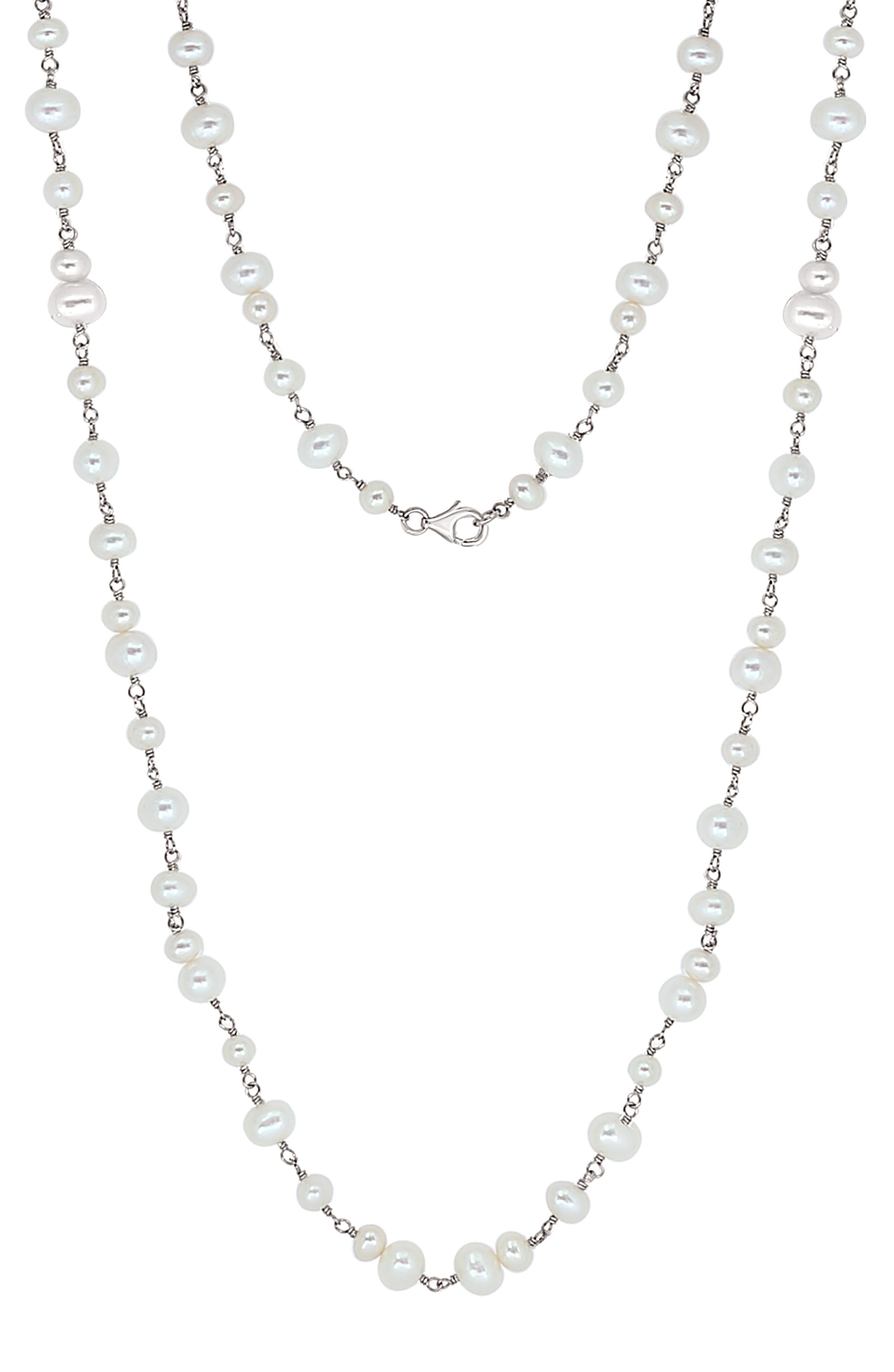 Sterling Silver Cultured Pearl Necklace
