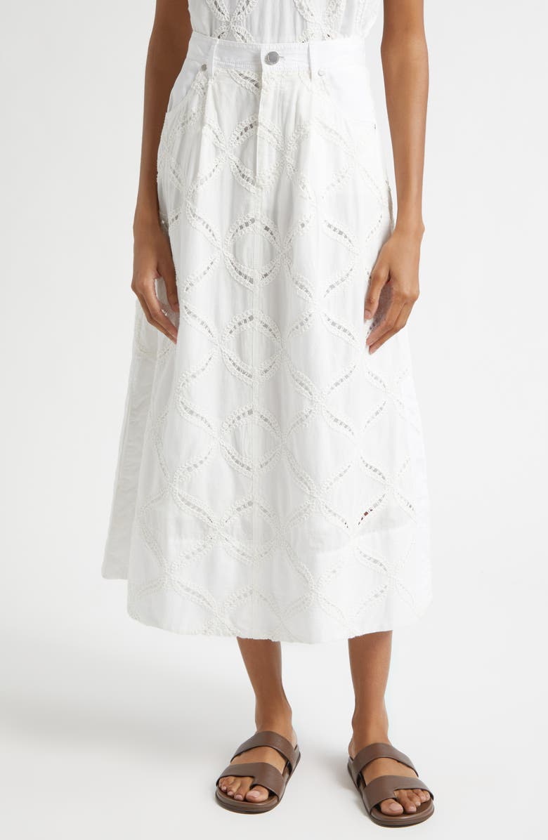 Derek Lam 10 Crosby Nydia Cotton Eyelet Skirt, Main, color, 