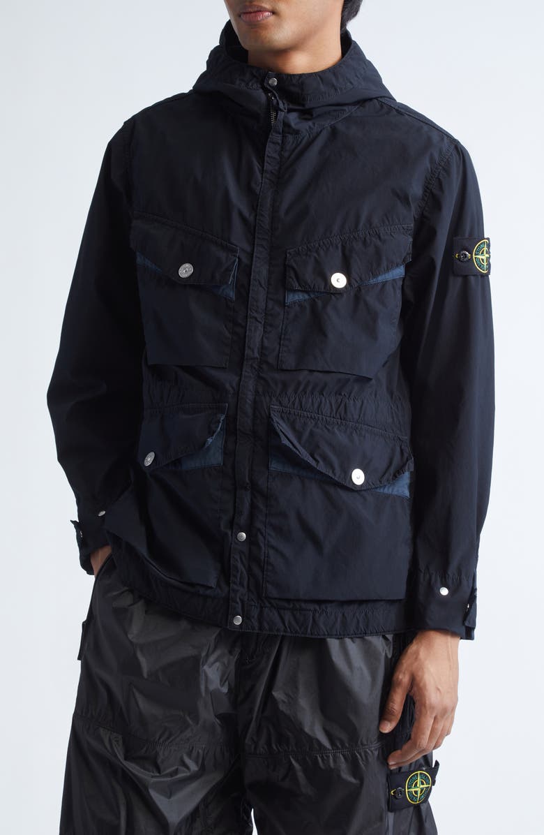 Stone Island Short Parka, Main, color, V0020 Navy Blue