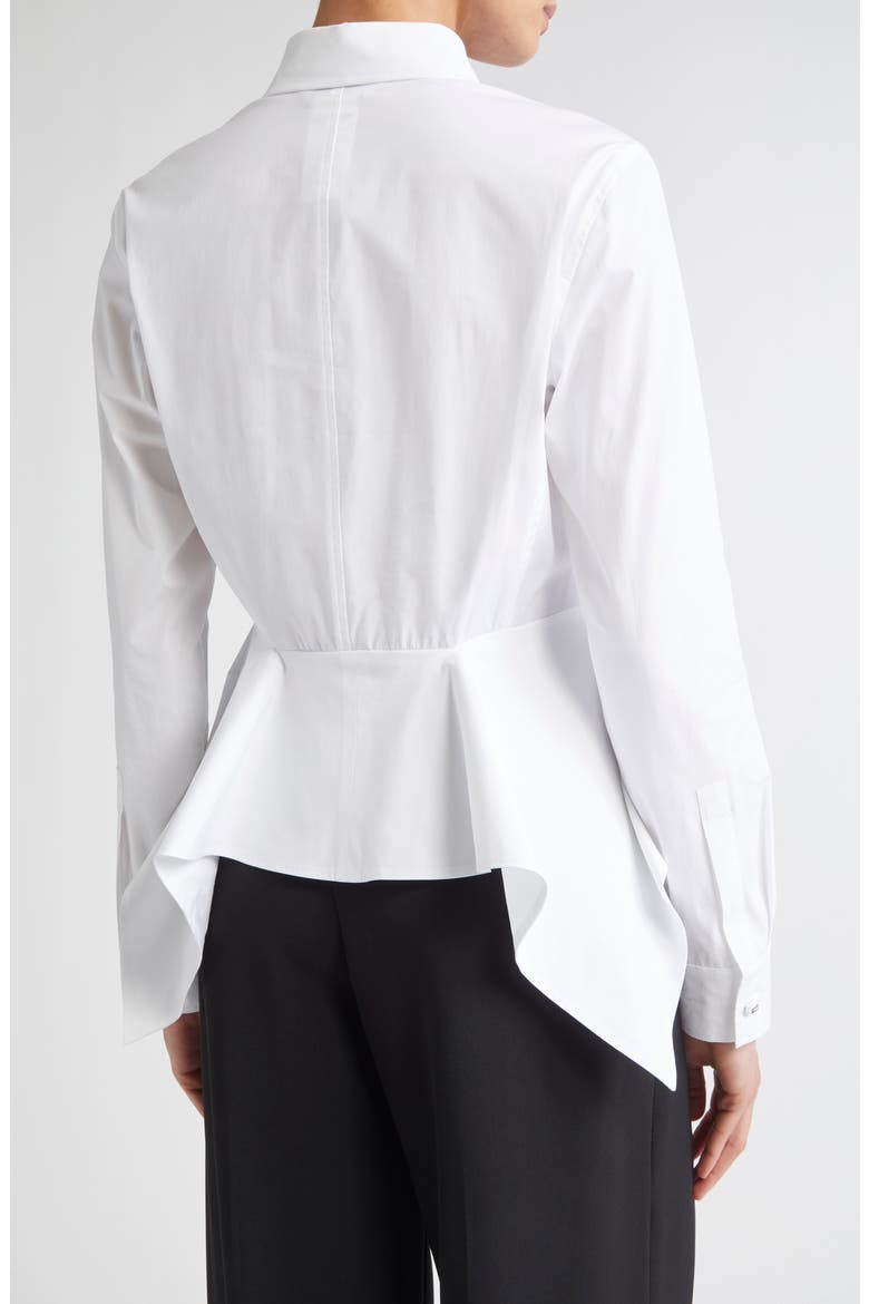 Gamma Stretch Cotton Peplum Shirt, Alternate, color, OPTICAL WHITE