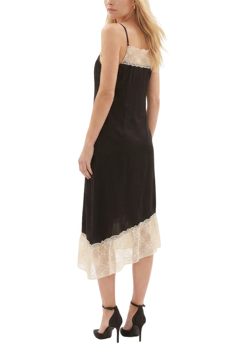 Abby Lace Insert Midi Dress, Alternate, color, Black & White