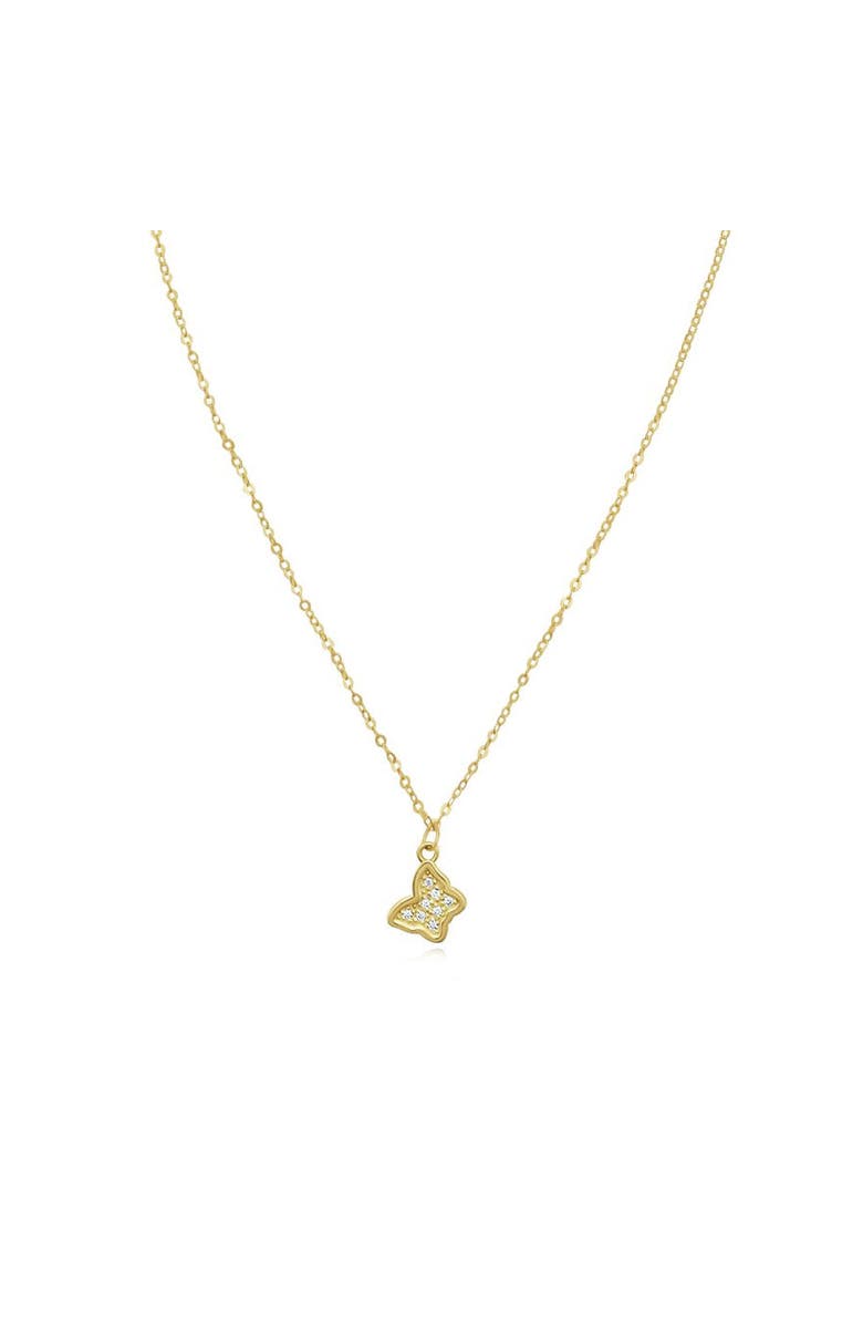 The Lovery Fine Jewelry Mini Diamond Gold Frame Butterfly Necklace, Main, color, Yellow Gold