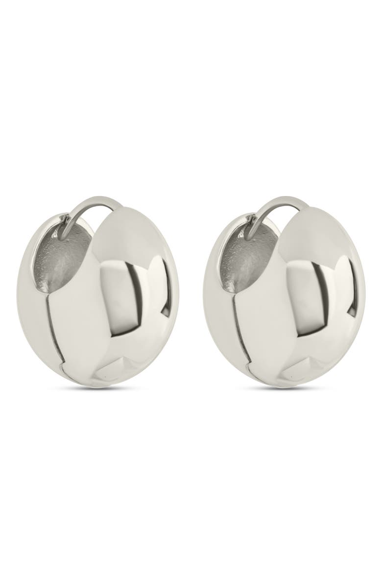 Sterling Forever Verona Micro Chunky Hoop Earrings, Main, color, 