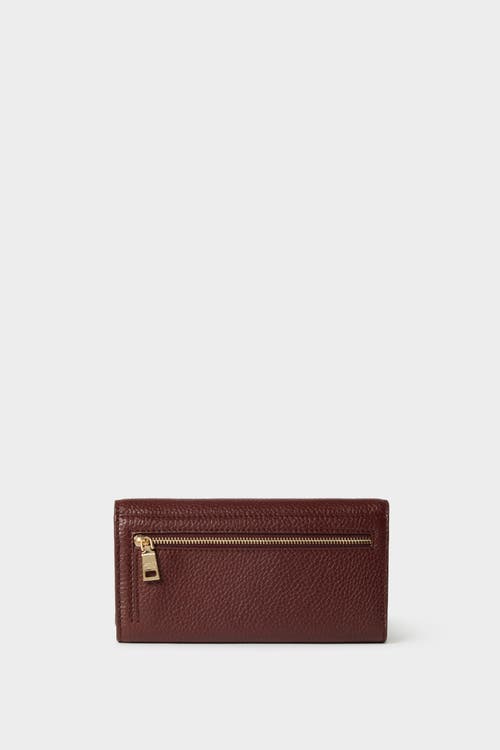 Osprey London The Core Medium Leather Matinee Purse In Burgundy