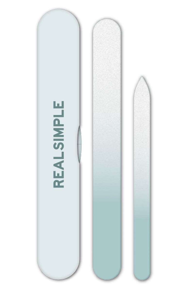 Real Simple 2-Pack Glass Nail Files with Case, Main, color, 