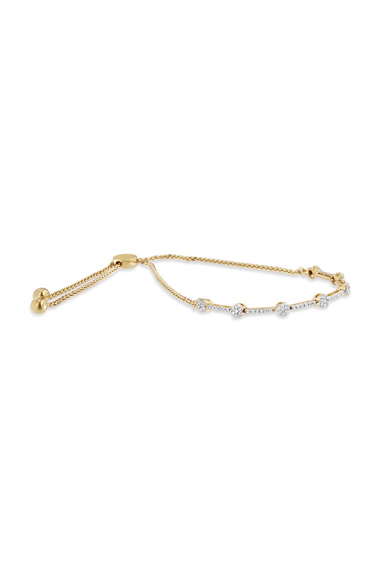 14K Gold Plated Sterling Silver 1/3 Cttw Diamond Slider Link Bolo Bracelet, Alternate, color, Yellow Gold over Silver