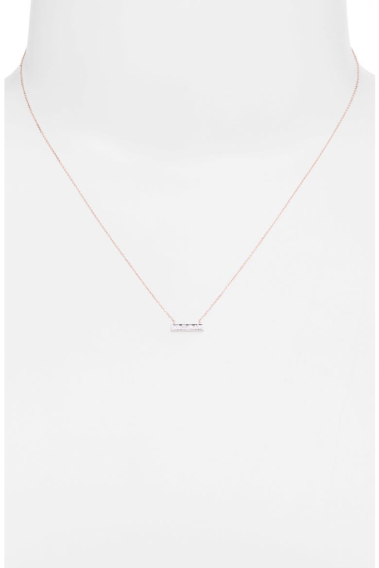 'Sylvie Rose' Diamond Bar Pendant Necklace, Alternate, color, ROSE GOLD