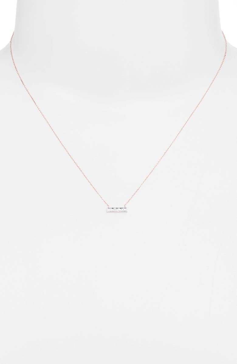 Dana Rebecca Designs 'Sylvie Rose' Diamond Bar Pendant Necklace, Alternate, color, Rose Gold