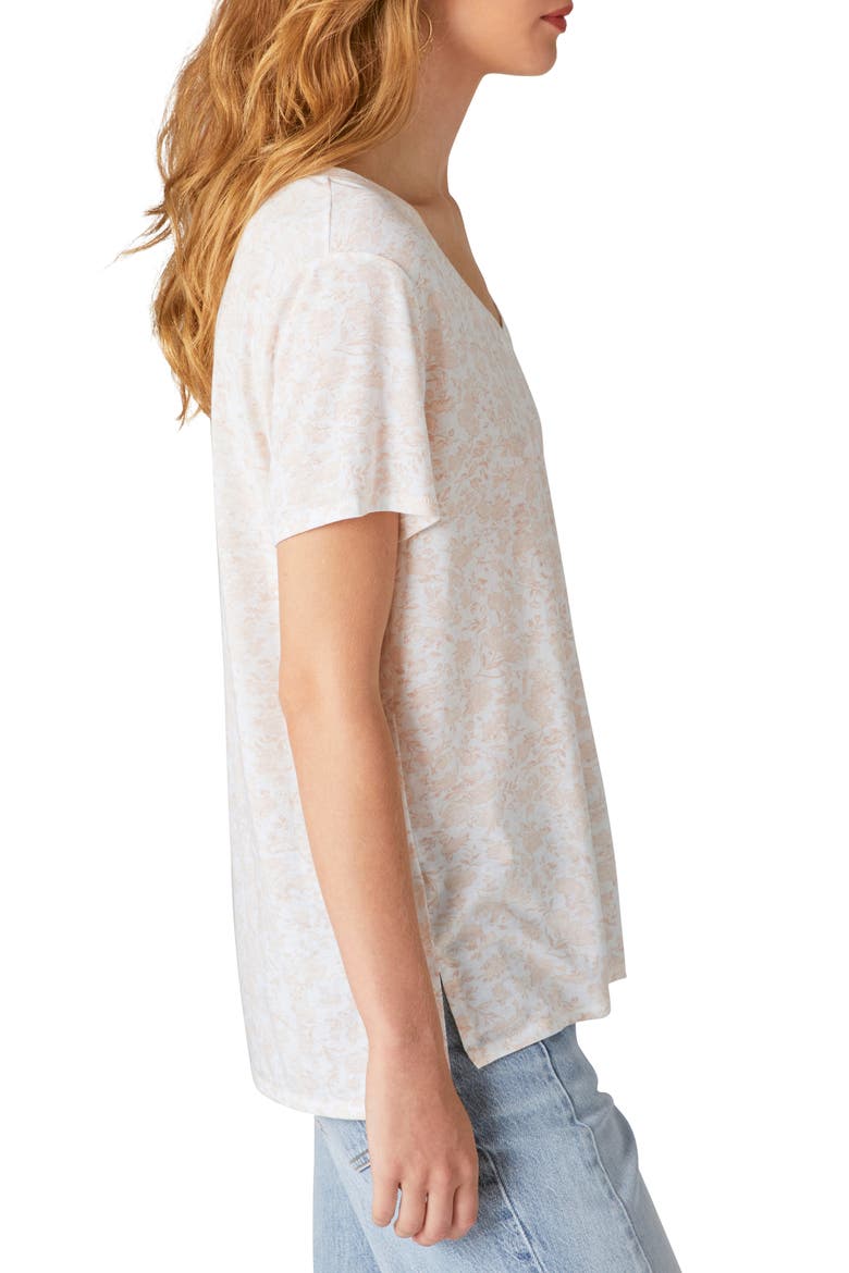 Classic V-Neck T-Shirt, Alternate, color, CREAM MULTI