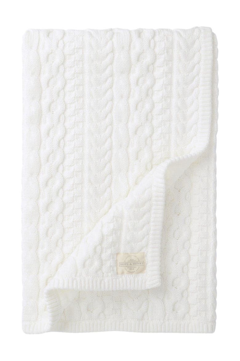 Baby Cable Knit Blanket, Unisex, Main, color, White