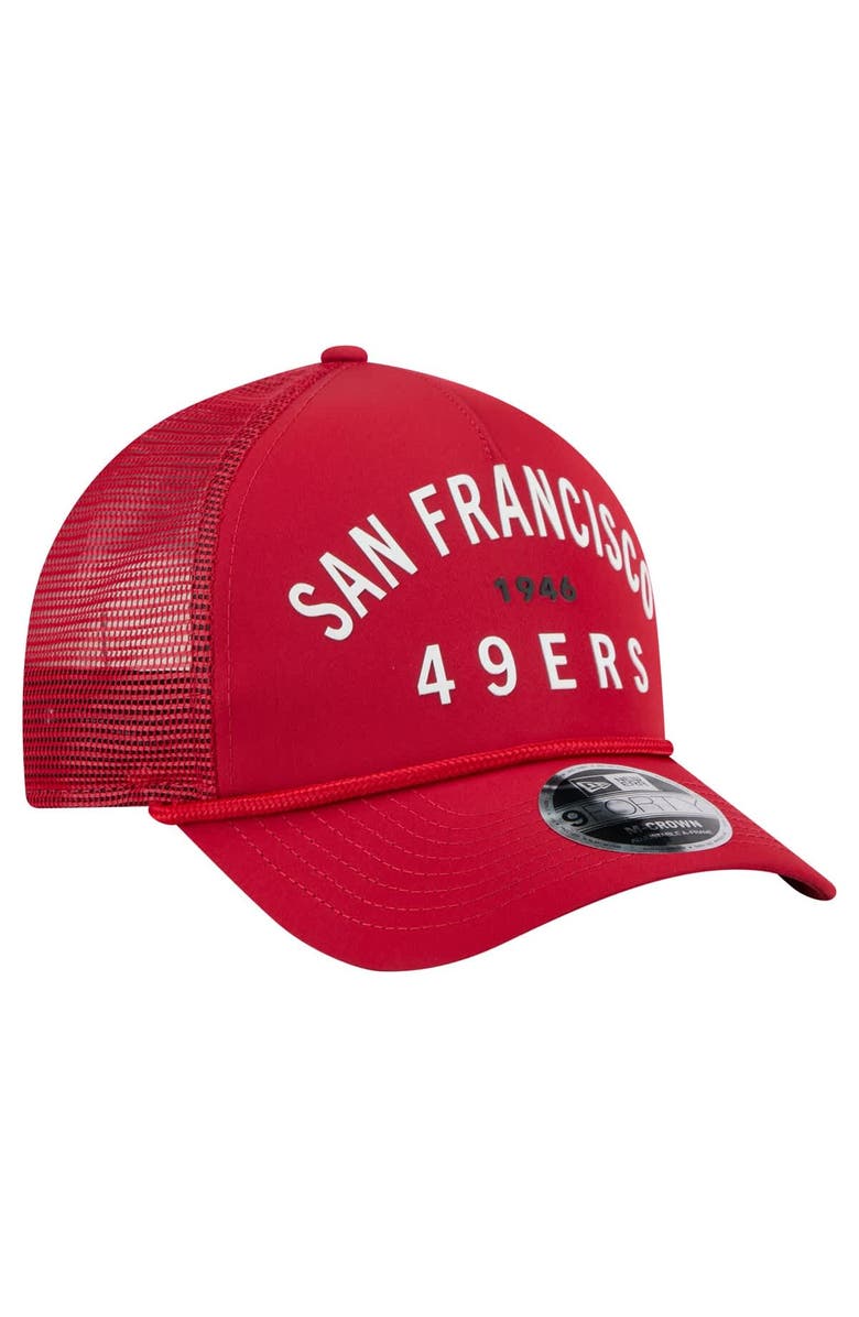 New Era Men's New Era  Scarlet San Francisco 49ers Active Minimalist M-Crown A-Frame 9FORTY Adjustable Hat, Alternate, color, Scarlet