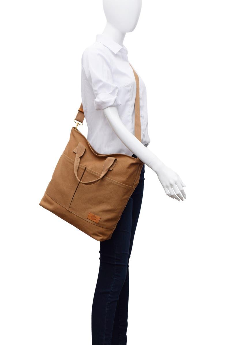 New Amsterdam Leatherworks Ayla Canvas Tote Bag, Alternate, color, Khaki