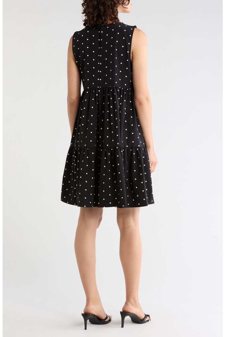 Commuter Sleeveless Swing Minidress, Alternate, color, BLACK/ IVORY
