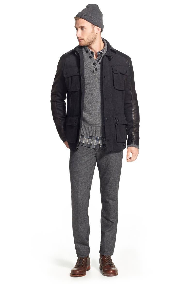 W.R.K. Mixed Media Shirt Jacket, Alternate, color, CHARCOAL