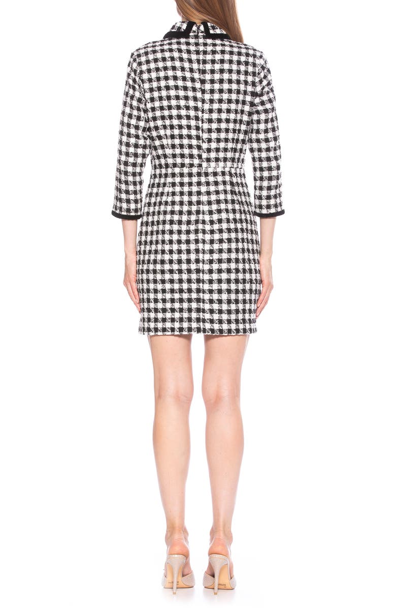 Alexia Admor Lexi Collared Tweed Dress, Alternate, color, Black Check