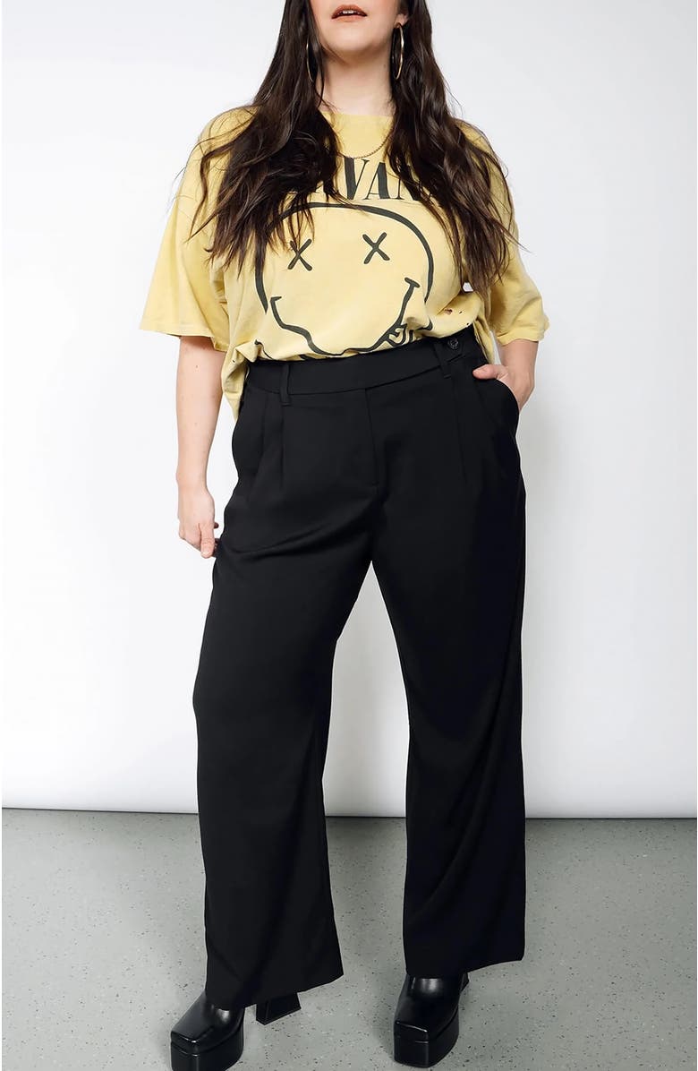 WILDFANG The Empower Wide Leg Trouser, Alternate, color, Black