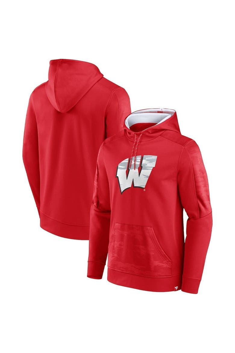Men's Fanatics Branded Red Wisconsin Badgers On The Ball Pullover Hoodie, Main, color, Red