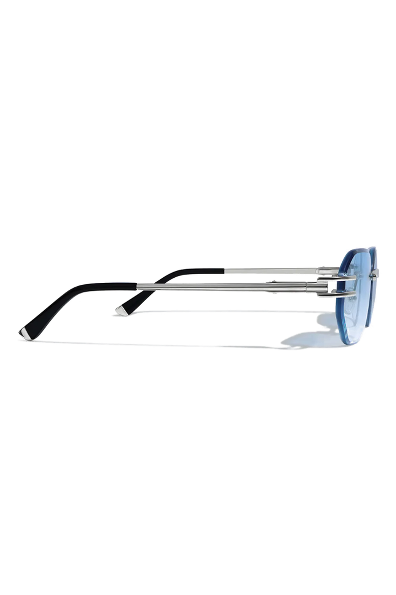 Emil 54mm Rimless Sunglasses, Alternate, color, Blue