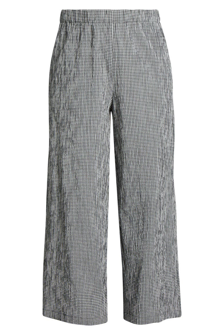 Stretch Organic Cotton Ankle Wide Leg Pants, Alternate, color, BLACK/ WHITE