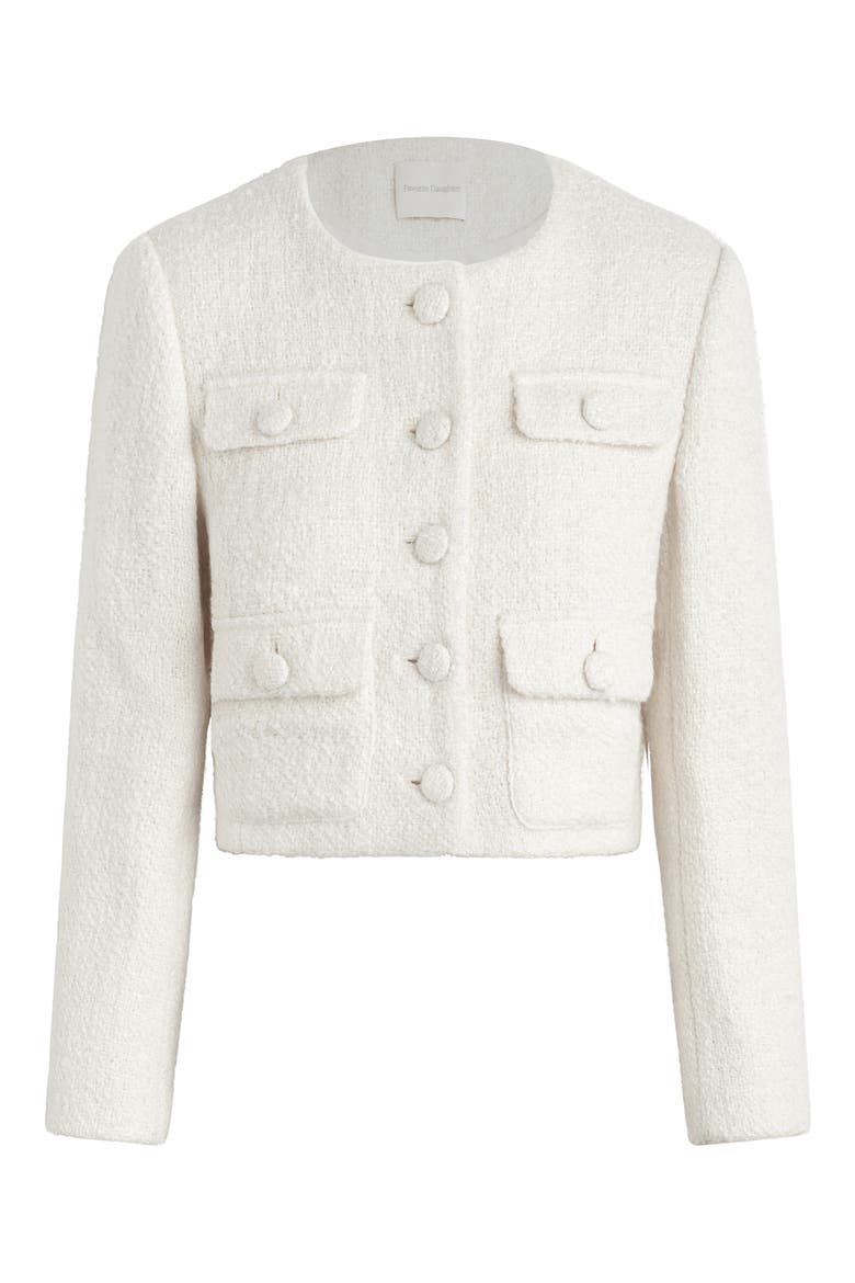 The Emily Bouclé Crop Jacket, Alternate, color, WHITE BOUCLE