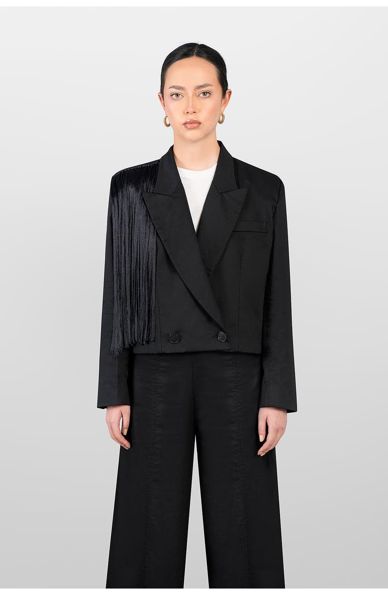 LAURA APARICIO Cotton Jacket, Main, color, Black