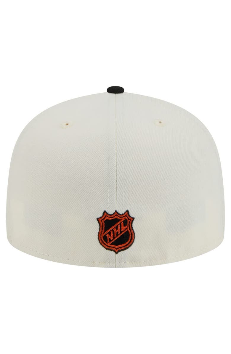 New Era Men's New Era White Philadelphia Flyers Chrome Two-Toned 59FIFTY Fitted Hat, Alternate, color, Cream