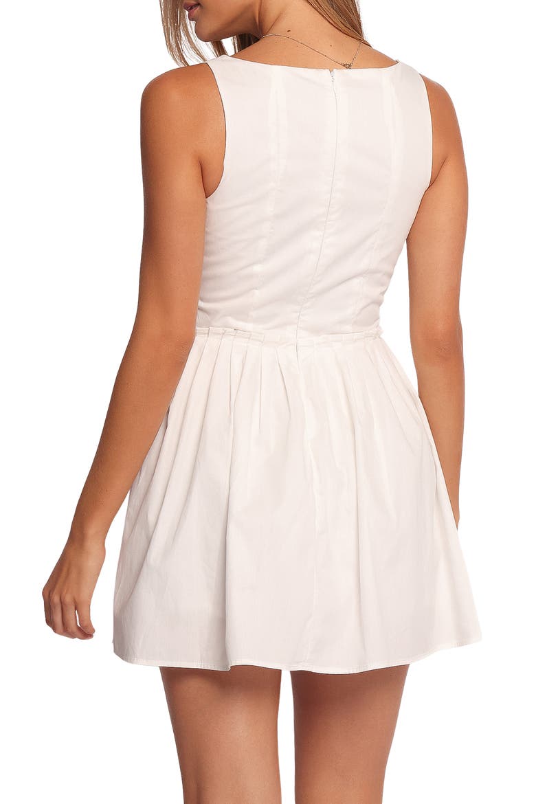 Gale Sleeveless Fit & Flare Minidress, Alternate, color, WHITE