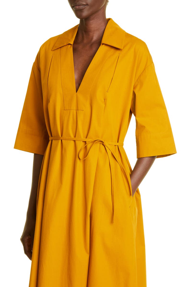 CO Tie Waist Cotton Poplin Midi Dress, Alternate, color, 