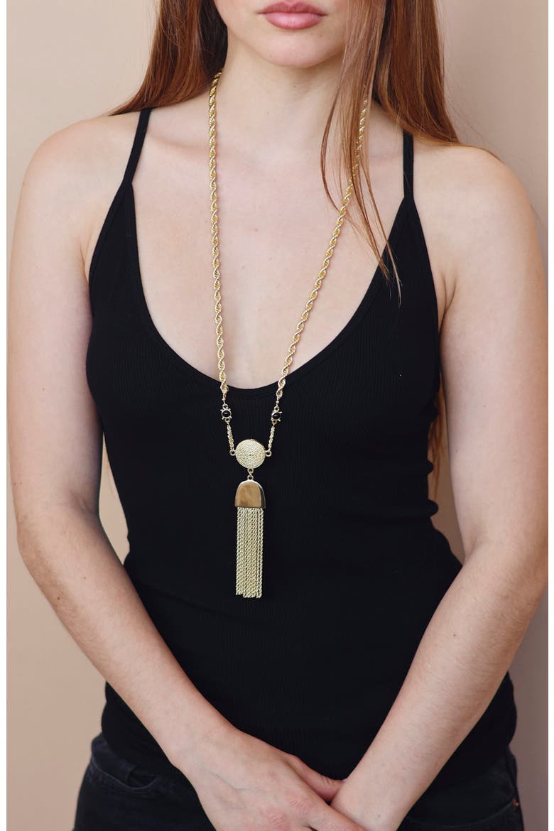 Free Spirit Tassel Pendant Necklace, Alternate, color, GOLD